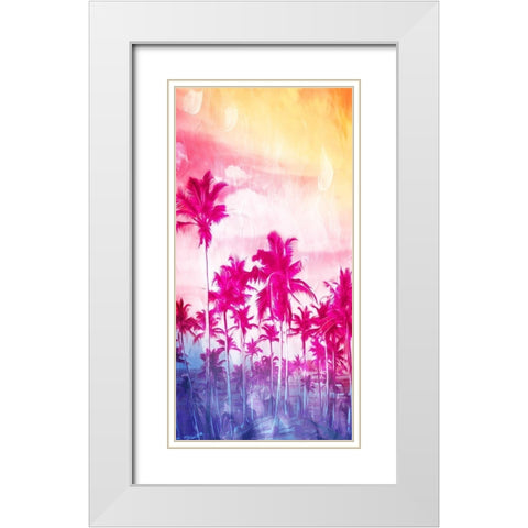 Beach Palm Out Brights White Modern Wood Framed Art Print with Double Matting by Villa, Mlli
