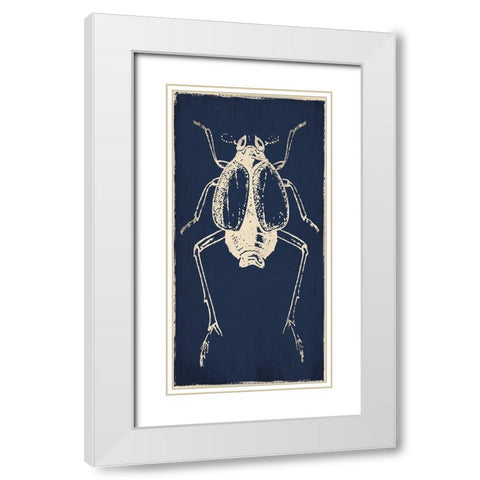 Bug Life Blue Two White Modern Wood Framed Art Print with Double Matting by Villa, Milli