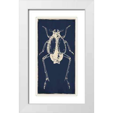 Bug Life Blue Two White Modern Wood Framed Art Print with Double Matting by Villa, Milli