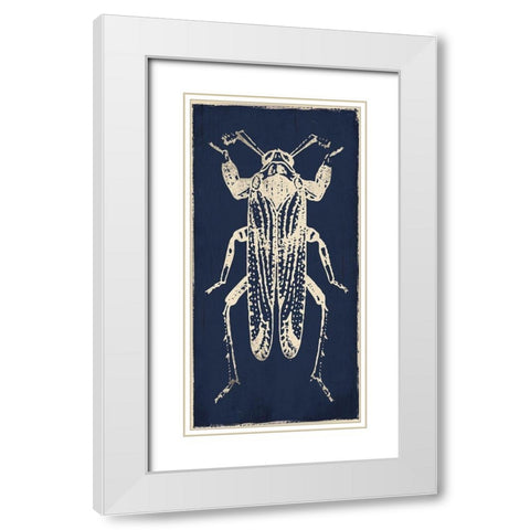 Bug Life Blue Four White Modern Wood Framed Art Print with Double Matting by Villa, Milli