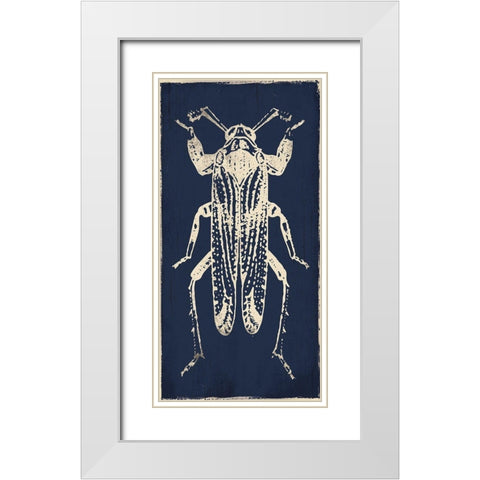 Bug Life Blue Four White Modern Wood Framed Art Print with Double Matting by Villa, Milli