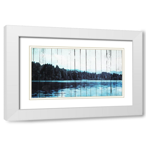Abstract On The Lake White Modern Wood Framed Art Print with Double Matting by Villa, Mlli