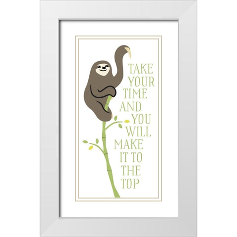 The Top Sloth White Modern Wood Framed Art Print with Double Matting by Villa, Mlli