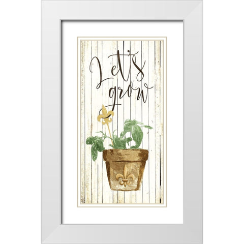 Lets Grow Cream White Modern Wood Framed Art Print with Double Matting by Villa, Mlli