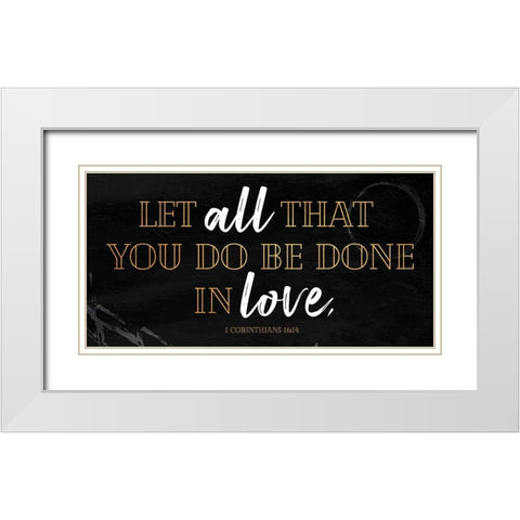 All Love White Modern Wood Framed Art Print with Double Matting by Villa, Mlli