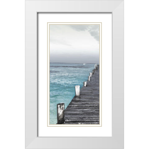 Left Dock White Modern Wood Framed Art Print with Double Matting by Villa, Mlli