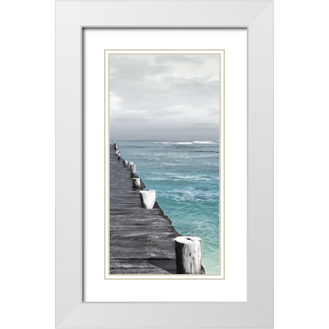 Right Dock White Modern Wood Framed Art Print with Double Matting by Villa, Mlli