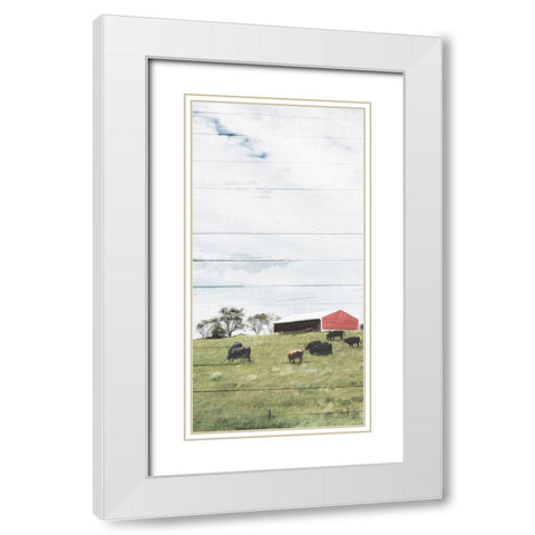 Farm On The Hill White Modern Wood Framed Art Print with Double Matting by Villa, Mlli