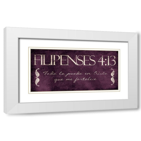 Filipenses Todo Purp White Modern Wood Framed Art Print with Double Matting by Villa, Mlli