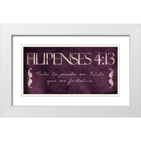 Filipenses Todo Purp White Modern Wood Framed Art Print with Double Matting by Villa, Mlli