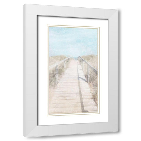 Lets Walk To The Beach White Modern Wood Framed Art Print with Double Matting by Villa, Mlli
