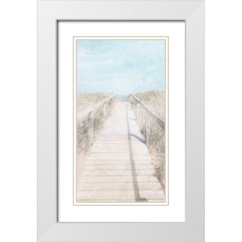 Lets Walk To The Beach White Modern Wood Framed Art Print with Double Matting by Villa, Mlli