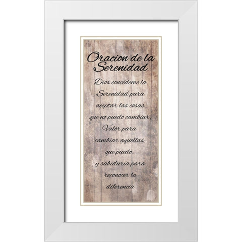 Oracion De La Serenidad White Modern Wood Framed Art Print with Double Matting by Villa, Mlli