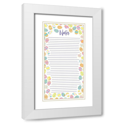 Easter Egg Notes White Modern Wood Framed Art Print with Double Matting by Villa, Mlli