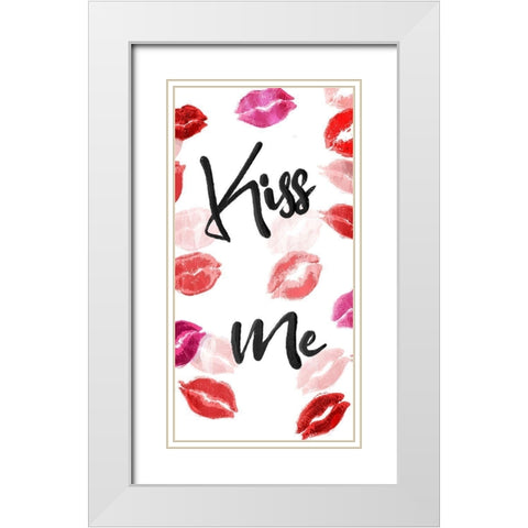 Kiss Me White Modern Wood Framed Art Print with Double Matting by Villa, Mlli