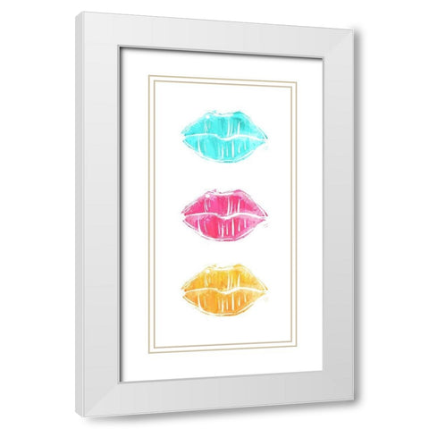 Her Lips Again White Modern Wood Framed Art Print with Double Matting by Villa, Mlli