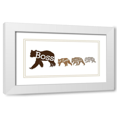 Boss And Employees White Modern Wood Framed Art Print with Double Matting by Villa, Mlli