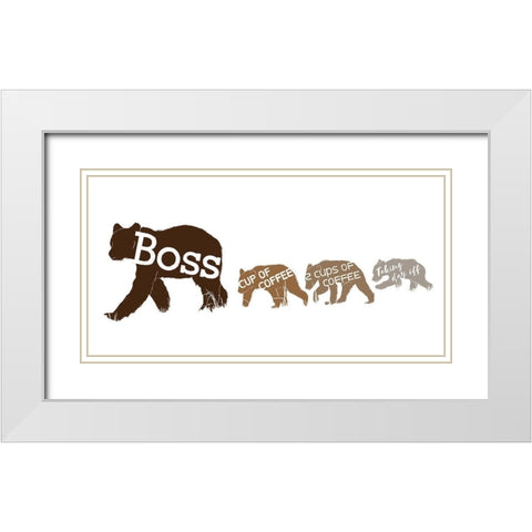 Boss And Employees White Modern Wood Framed Art Print with Double Matting by Villa, Mlli