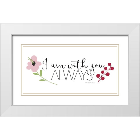 I Am With You White Modern Wood Framed Art Print with Double Matting by Villa, Mlli