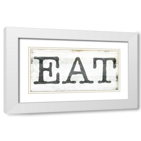 Eat White Modern Wood Framed Art Print with Double Matting by Villa, Milli