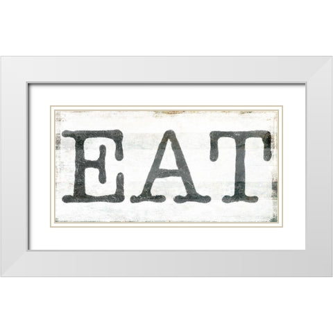 Eat White Modern Wood Framed Art Print with Double Matting by Villa, Milli