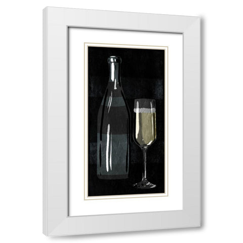 ReChampagne With Bottle White Modern Wood Framed Art Print with Double Matting by Villa, Milli
