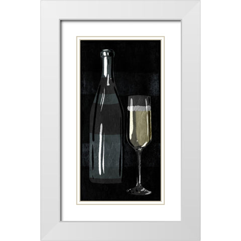ReChampagne With Bottle White Modern Wood Framed Art Print with Double Matting by Villa, Milli
