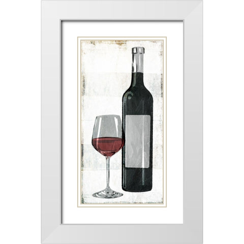 Wine With Bottle White Modern Wood Framed Art Print with Double Matting by Villa, Milli