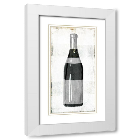 Champagne Bottle White Modern Wood Framed Art Print with Double Matting by Villa, Milli