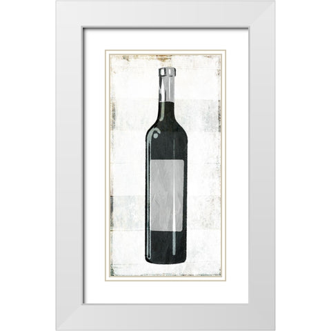 Wine Bottle White Modern Wood Framed Art Print with Double Matting by Villa, Milli