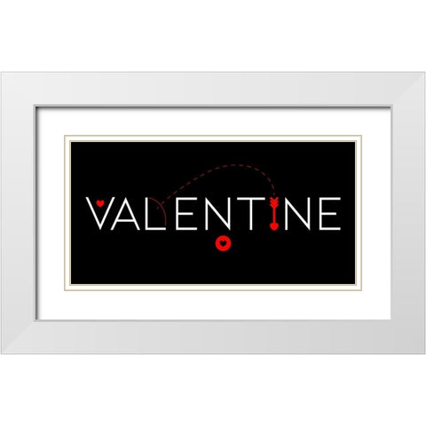 ReValentine White Modern Wood Framed Art Print with Double Matting by Villa, Milli