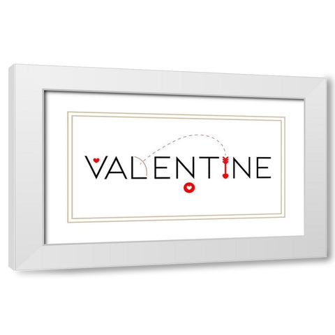 Valentine White Modern Wood Framed Art Print with Double Matting by Villa, Milli