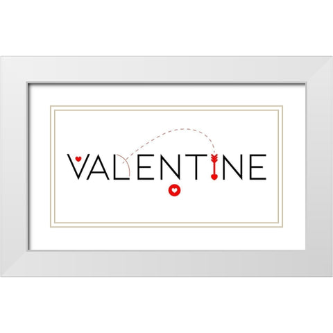 Valentine White Modern Wood Framed Art Print with Double Matting by Villa, Milli