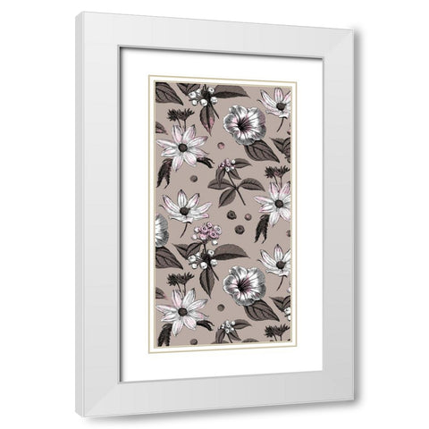 Flower Spots White Modern Wood Framed Art Print with Double Matting by Villa, Milli