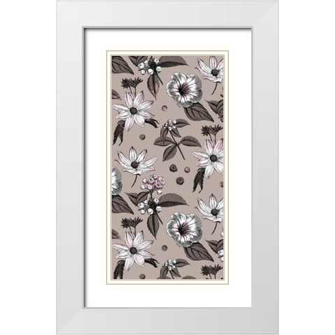 Flower Spots White Modern Wood Framed Art Print with Double Matting by Villa, Milli
