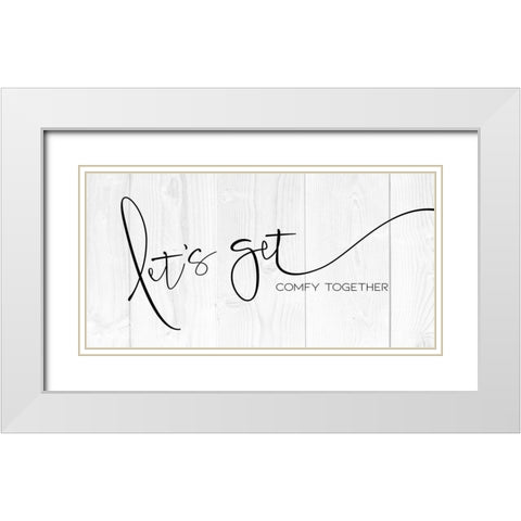 Comfy Together 2 White Modern Wood Framed Art Print with Double Matting by Villa, Milli