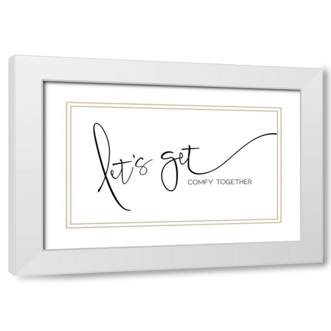 Comfy Together White Modern Wood Framed Art Print with Double Matting by Villa, Milli