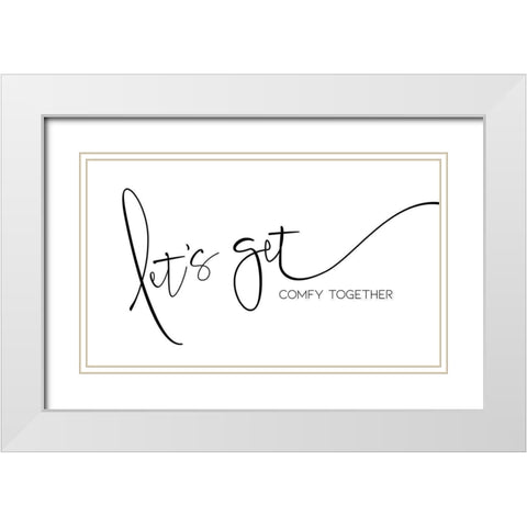 Comfy Together White Modern Wood Framed Art Print with Double Matting by Villa, Milli