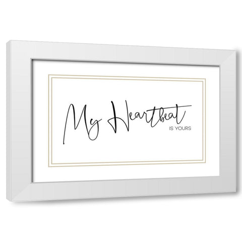 My Heartbeat White Modern Wood Framed Art Print with Double Matting by Villa, Milli