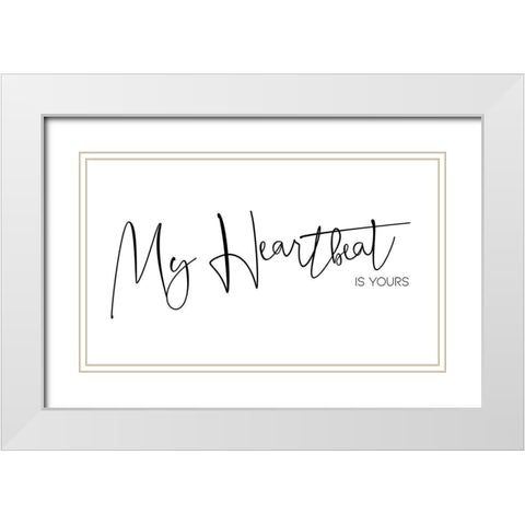 My Heartbeat White Modern Wood Framed Art Print with Double Matting by Villa, Milli