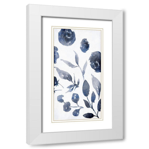 Florals In The Wind White Modern Wood Framed Art Print with Double Matting by Villa, Milli