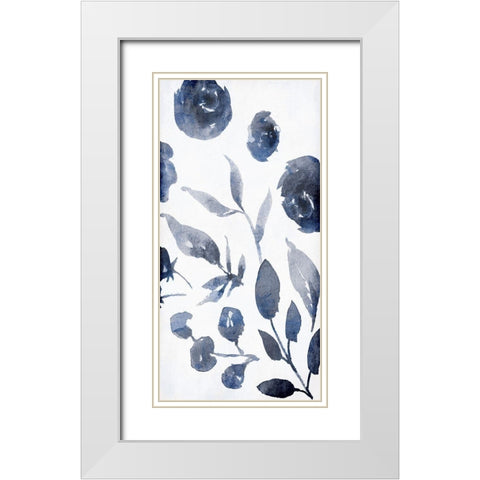 Florals In The Wind White Modern Wood Framed Art Print with Double Matting by Villa, Milli
