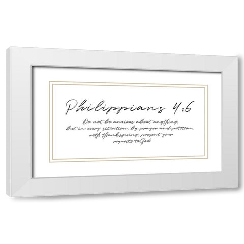 Script Philippians White Modern Wood Framed Art Print with Double Matting by Villa, Milli