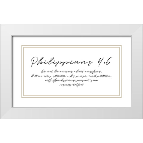 Script Philippians White Modern Wood Framed Art Print with Double Matting by Villa, Milli