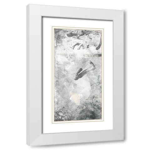 Slate Abstract White Modern Wood Framed Art Print with Double Matting by Villa, Milli