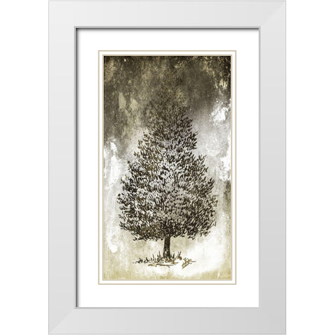 Tree In The Gloom 4 White Modern Wood Framed Art Print with Double Matting by Villa, Milli