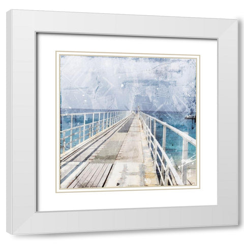 Postcard From The Pier White Modern Wood Framed Art Print with Double Matting by Villa, Mlli