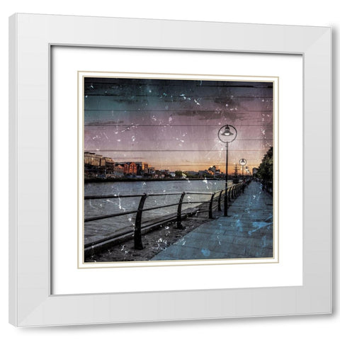 Out For A Walk White Modern Wood Framed Art Print with Double Matting by Villa, Mlli