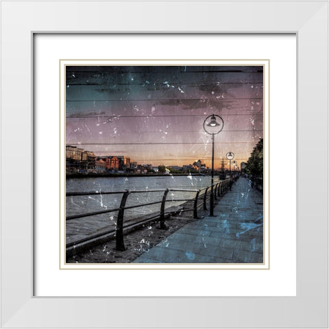 Out For A Walk White Modern Wood Framed Art Print with Double Matting by Villa, Mlli