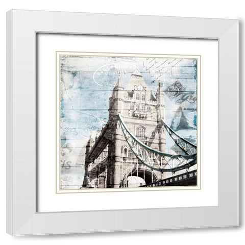 Postcard From London White Modern Wood Framed Art Print with Double Matting by Villa, Mlli